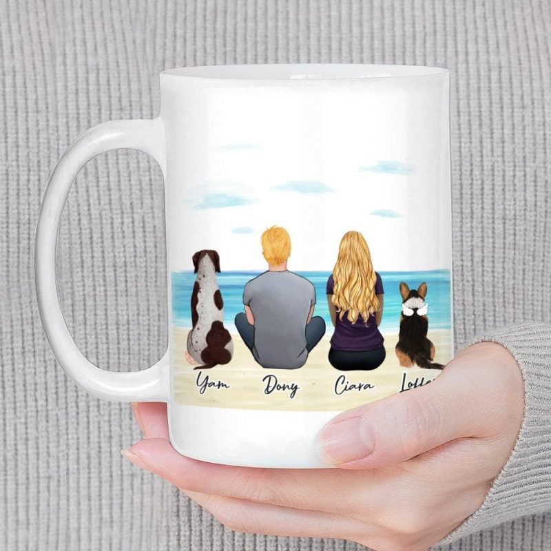 beach sand custom printed pet and owner coffee mug alpha paw 1