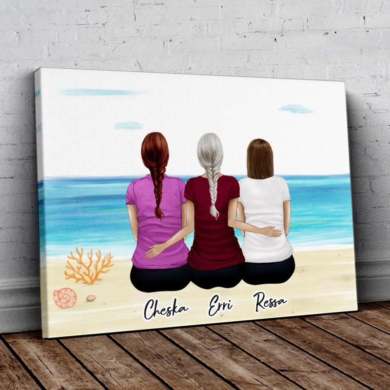 beach sand personalized best friend wrapped canvas alpha paw