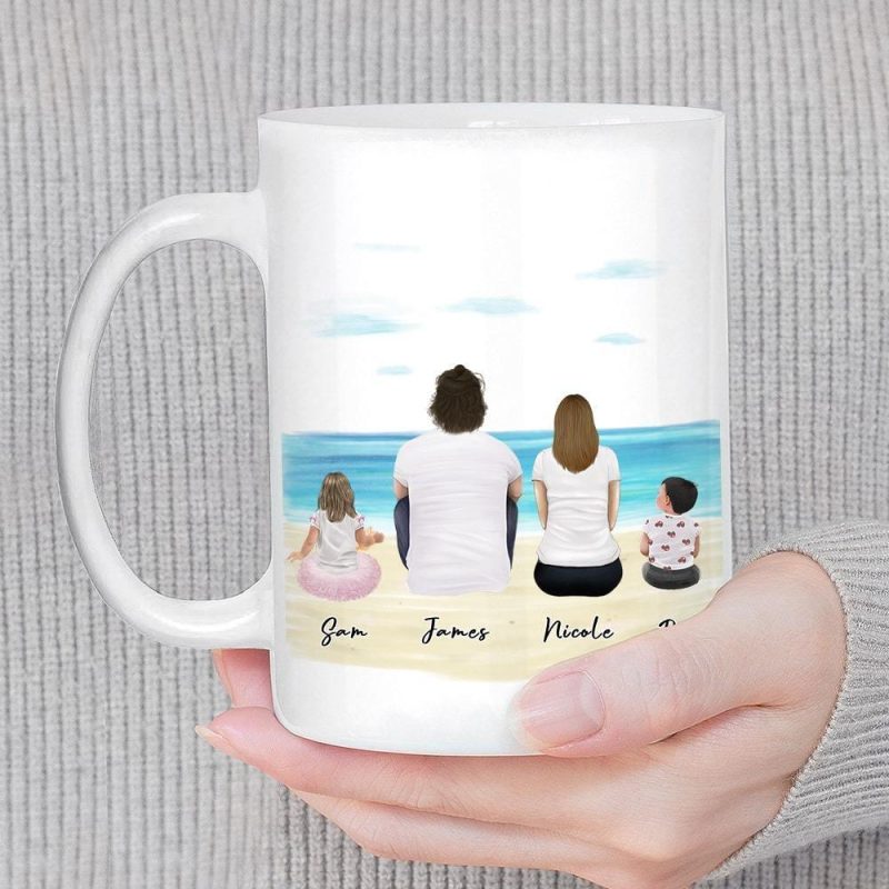 beach sand personalized family coffee mug alpha paw