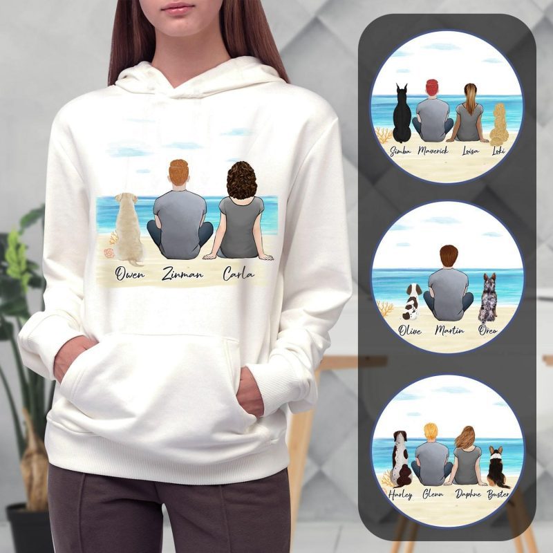 beach sand personalized pet and owner hoodies alpha paw