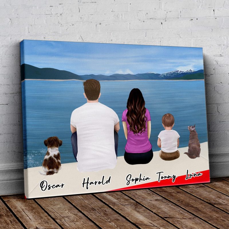 boat personalized family wrapped canvas alpha paw