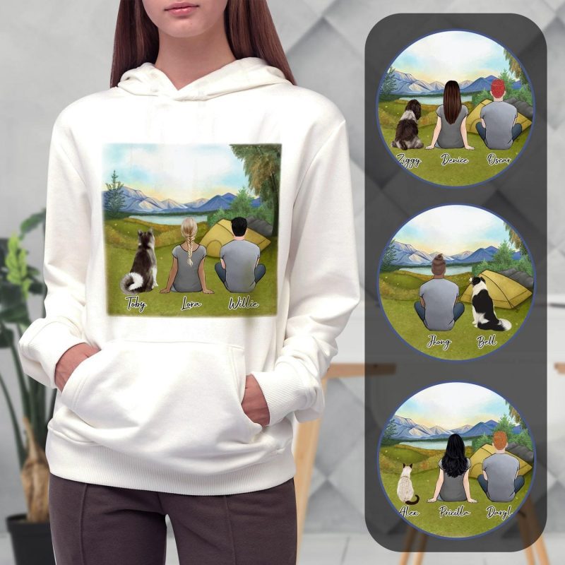 camping personalized pet and owner hoodies alpha paw