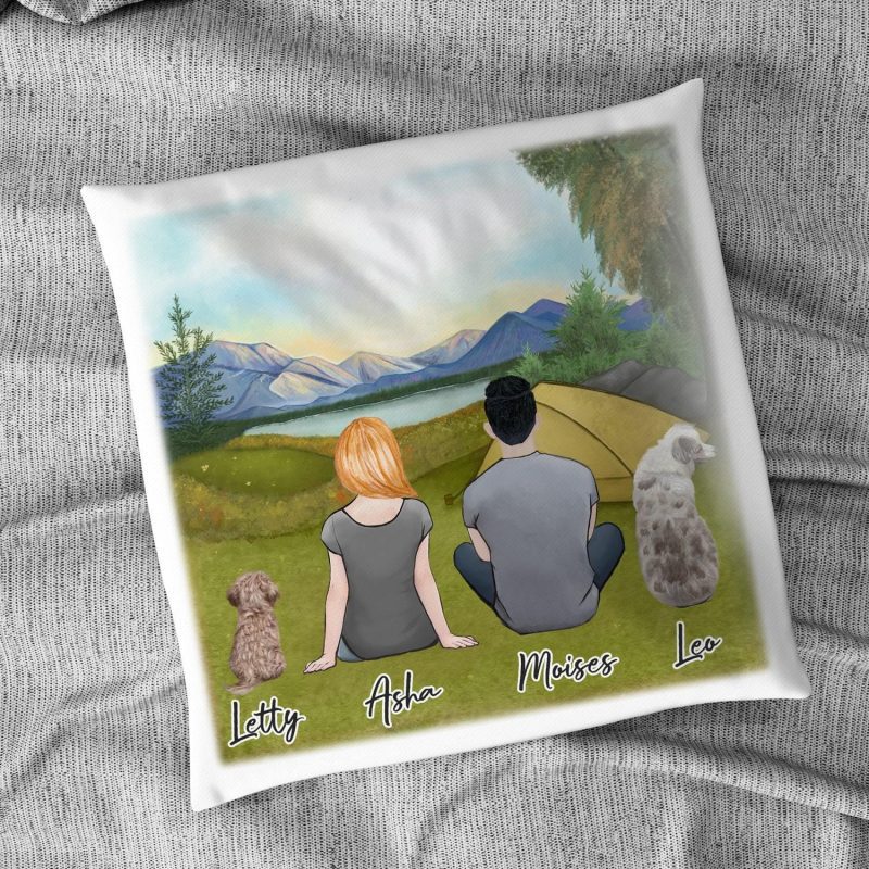 camping personalized pet and owner pillow alpha paw 2