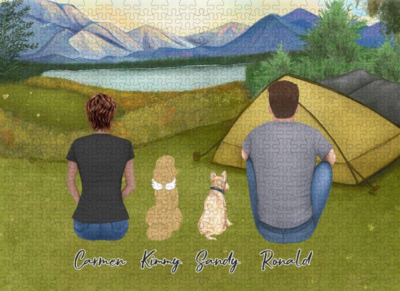 camping personalized pet and owner puzzle alpha paw