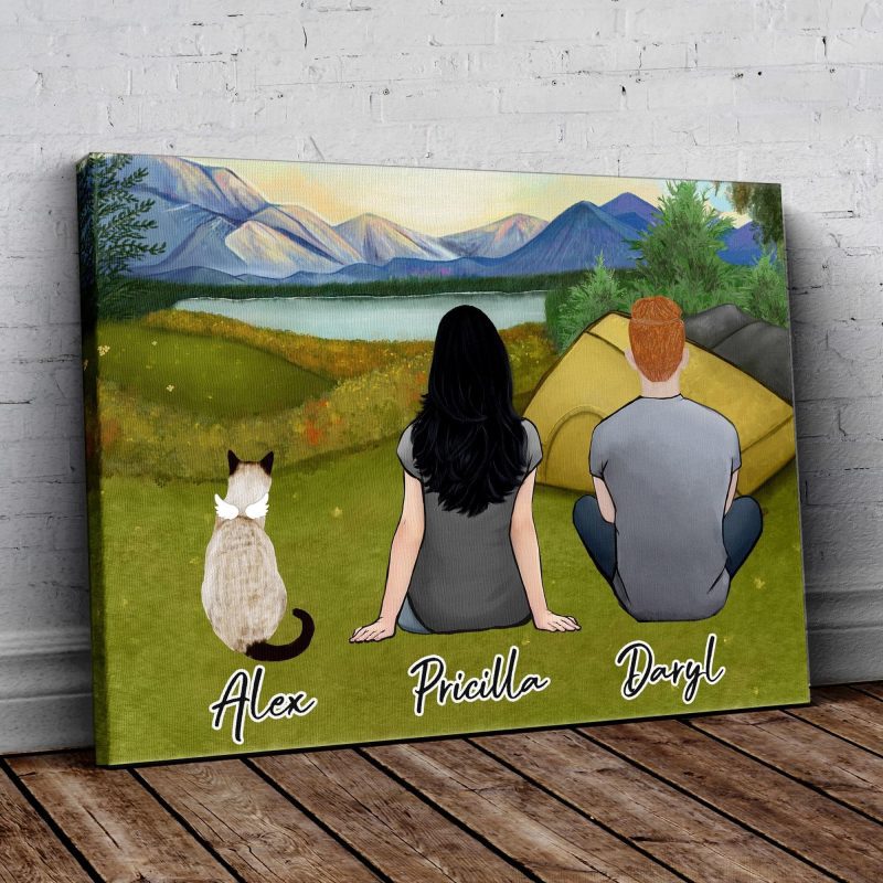 camping personalized pet and owner wrapped canvas alpha paw 1