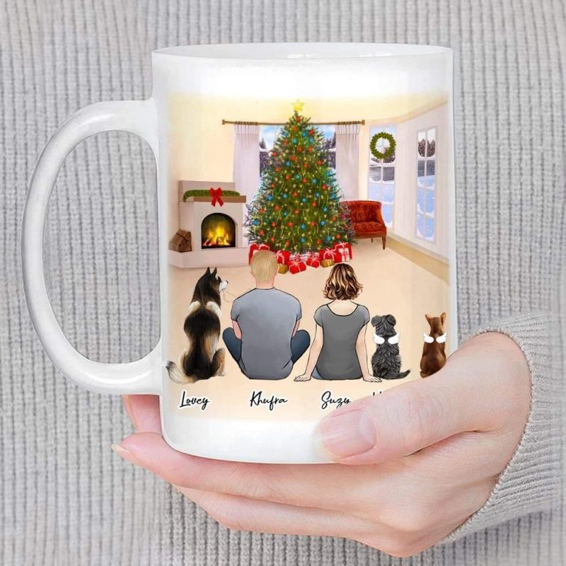 christmas living room custom printed pet and owner coffee mug alpha paw