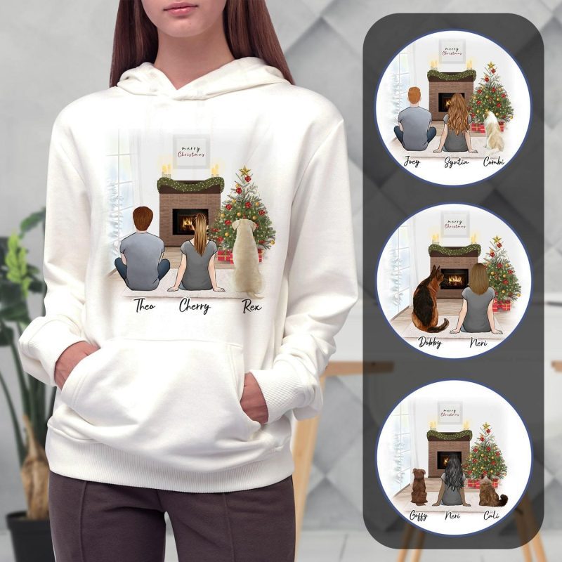 christmas scene personalized pet and owner hoodies alpha paw