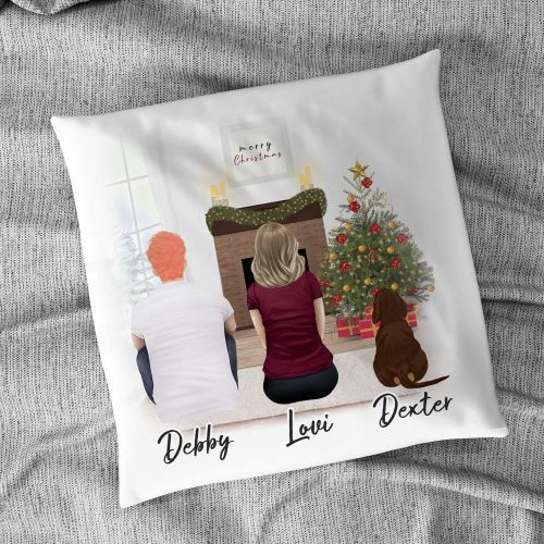 christmas scene personalized pet and owner pillow alpha paw 2