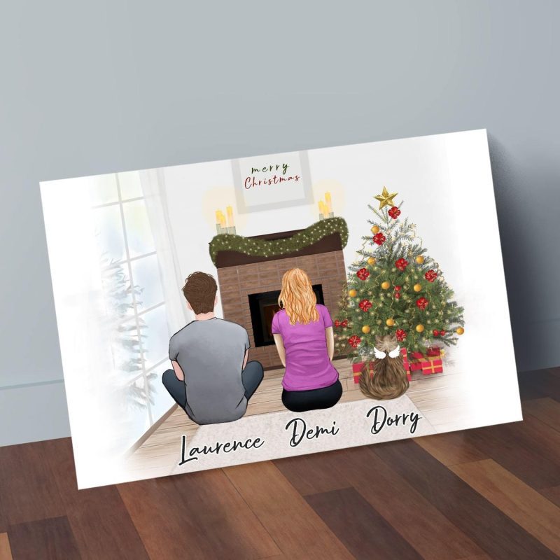 christmas scene personalized pet and owner wrapped canvas alpha paw 2