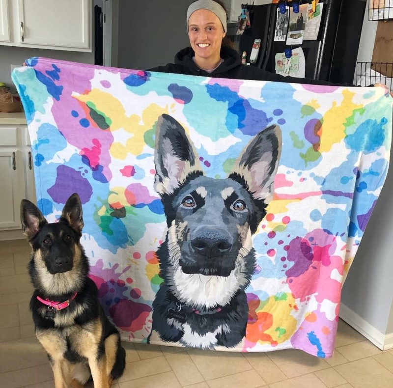 custom pet fleece blanket alpha paw 1