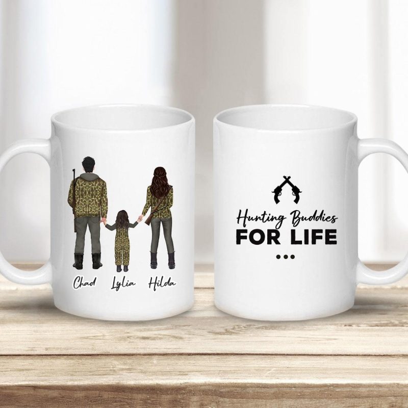 custom printed hunter man woman and girl coffee mug alpha paw