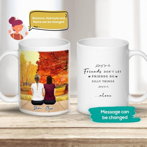 fall personalized best friend or sister coffee mug alpha paw 2