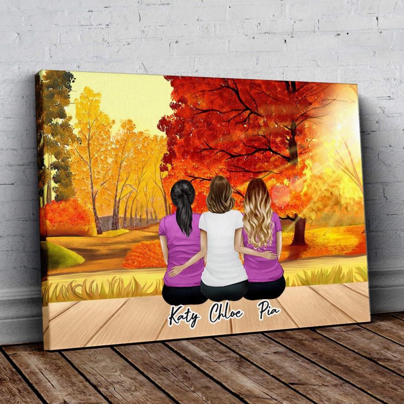 fall personalized best friend wrapped canvas alpha paw