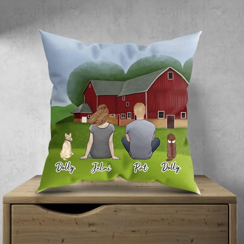 farm personalized pet and owner pillow alpha paw