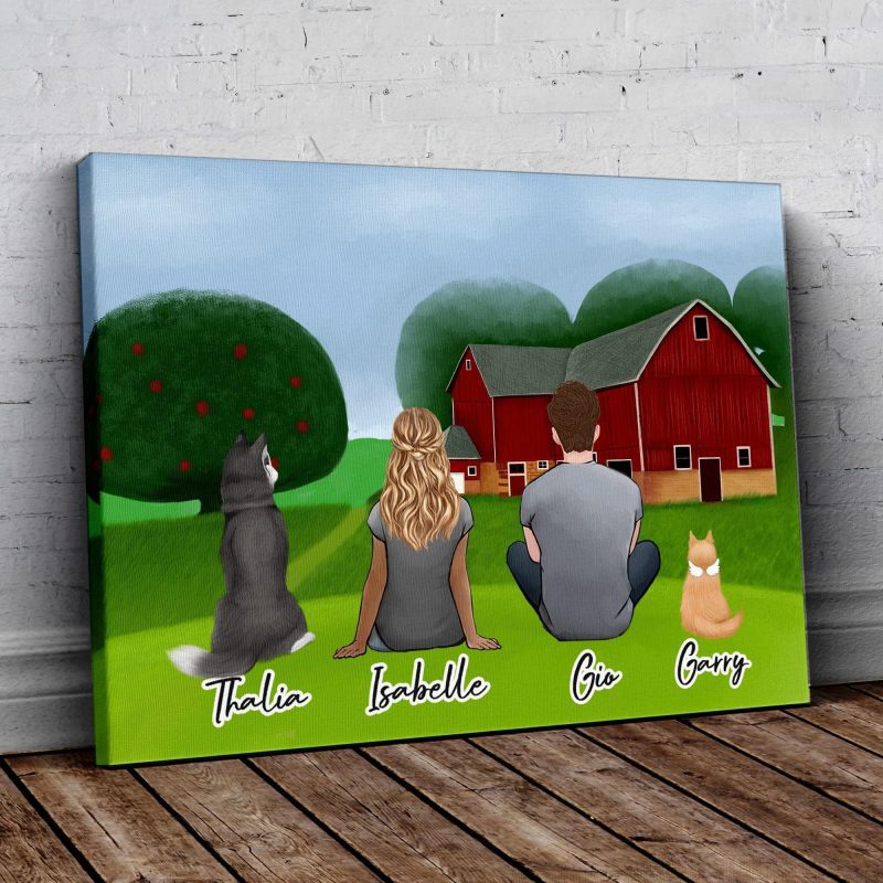 farm personalzied pet and owner wrapped canvas alpha paw