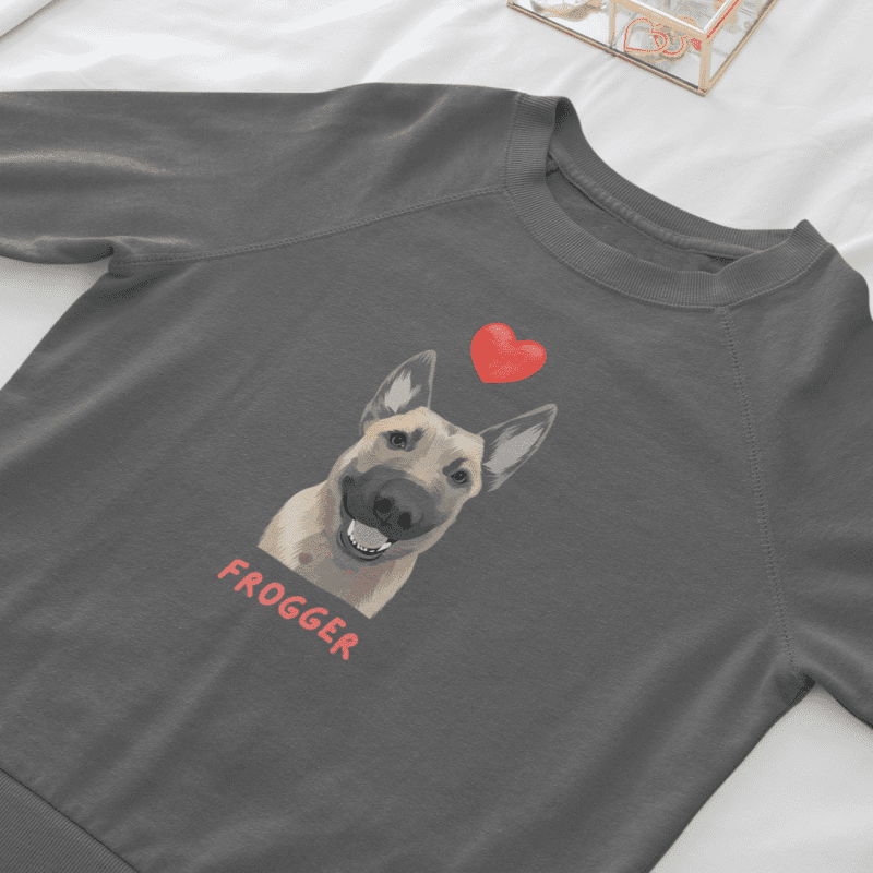 heart top sweatshirt dark gray