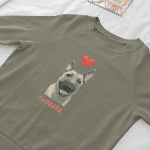 heart top sweatshirt green