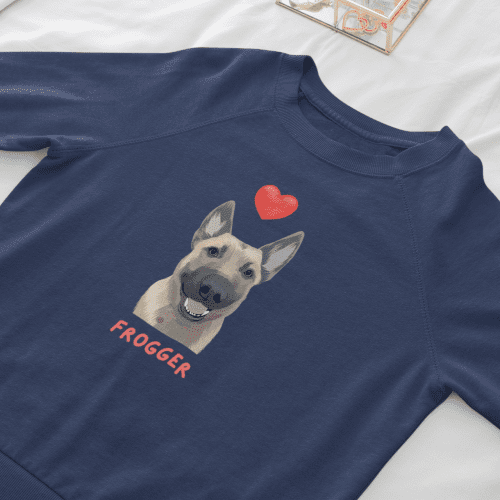 heart top sweatshirt navy