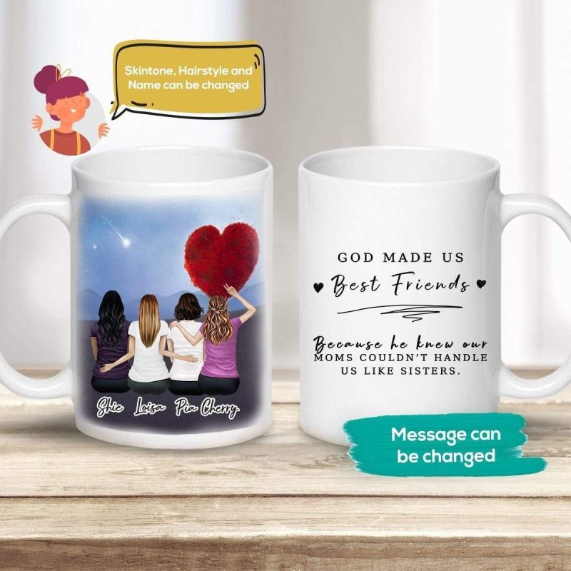 heart tree personalized best friend sister coffee mug alpha paw 2