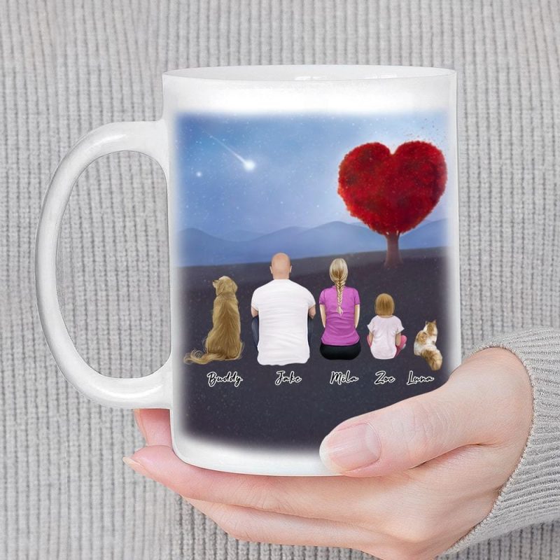 heart tree personalized family coffee mug alpha paw