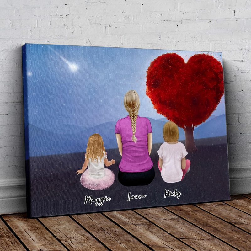 heart tree personalized family wrapped canvas alpha paw