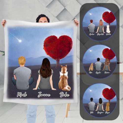 heart tree personalized pet and owner blanket custom printed alpha paw 2