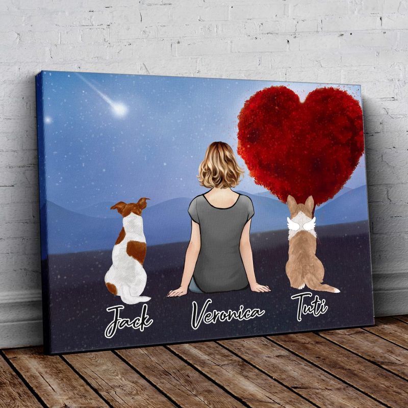 heart tree personalized pet and owner wrapped canvas alpha paw 1