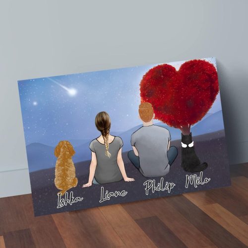 heart tree personalized pet and owner wrapped canvas alpha paw 2