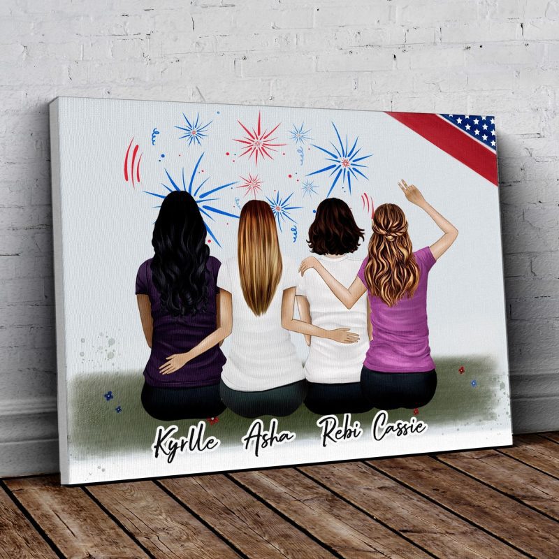 july 4th personalized best friend wrapped canvas alpha paw