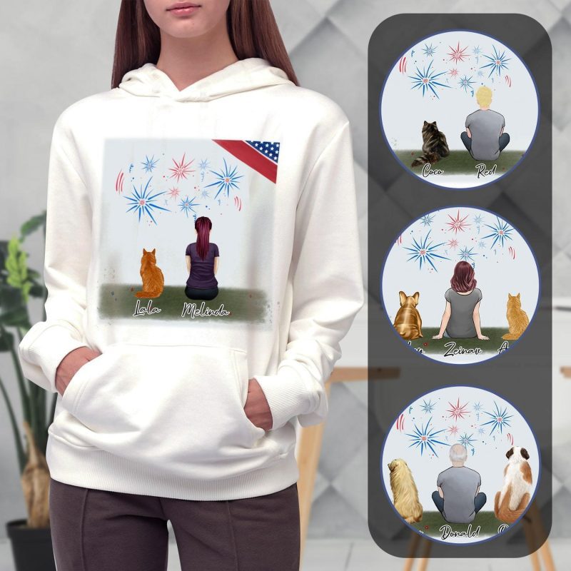 july 4th personalized pet and owner hoodies alpha paw