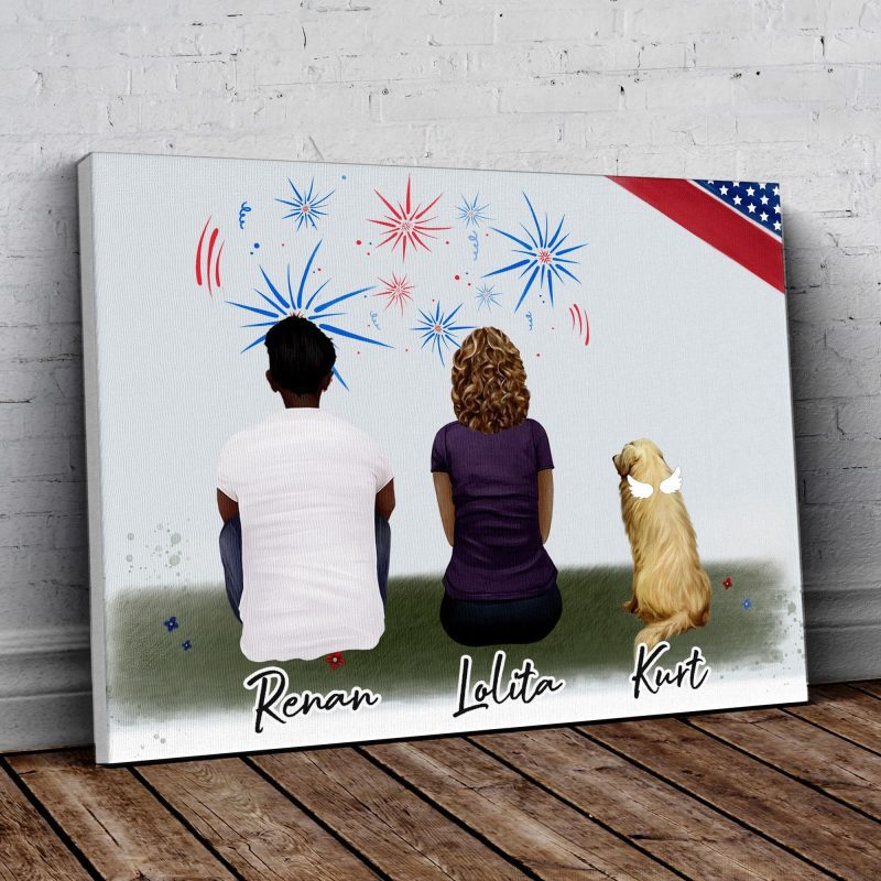 july 4th personalized pet and owner wrapped canvas alpha paw 1