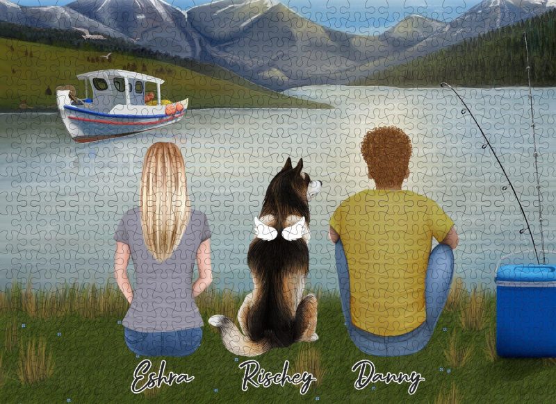 lake and mountain personalized pet and owner puzzle alpha paw