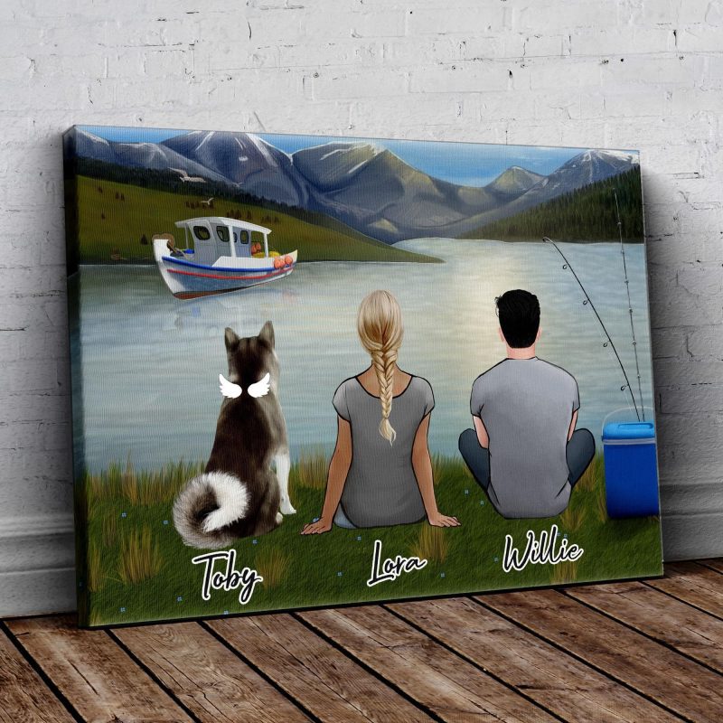 lake and mountain personalized wrapped canvas alpha paw 1