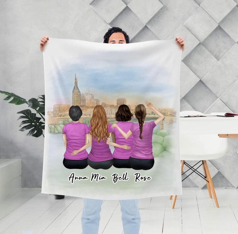 nashville personalized best friend sister blanket alpha paw