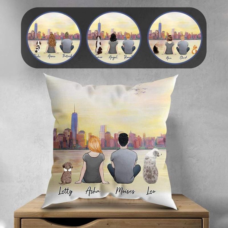 nyc personalized pet and owner pillow alpha paw