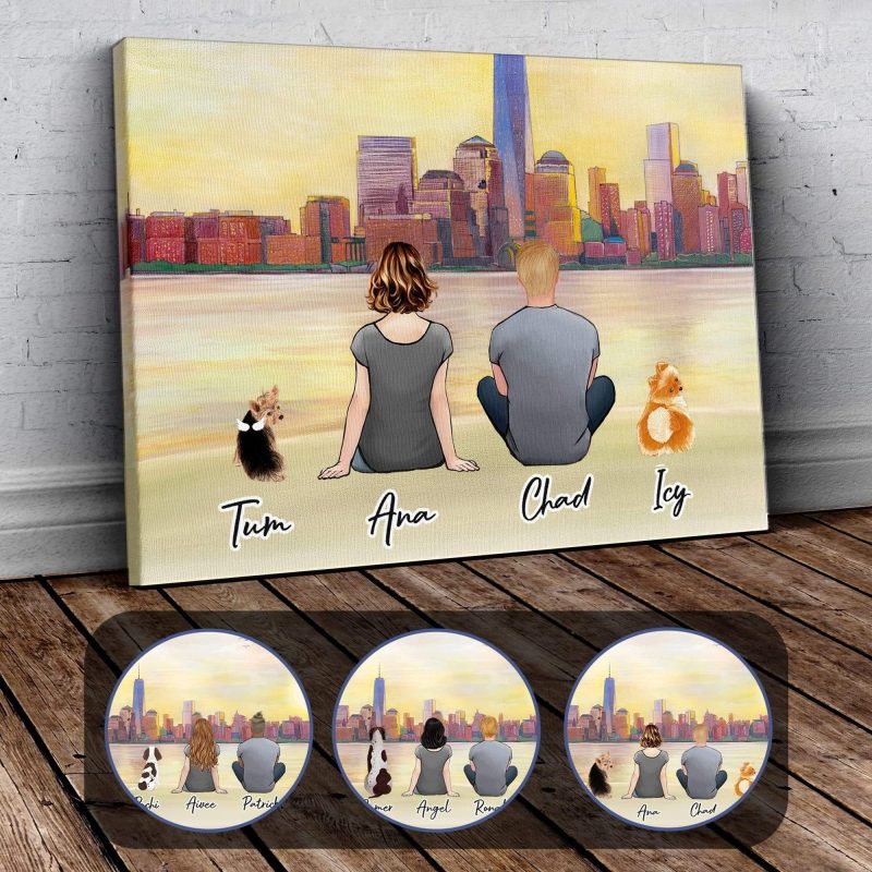 nyc personalzied pet and owner wrapped canvas alpha paw