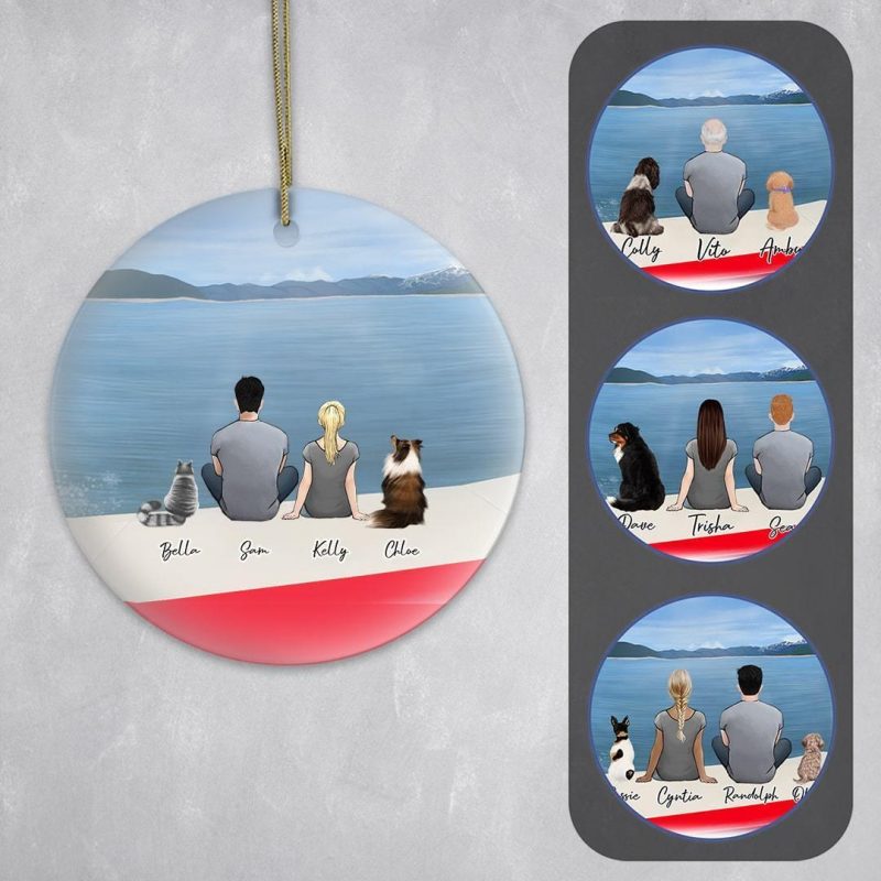 on a boat circle ornament personalized pet and owner alpha paw