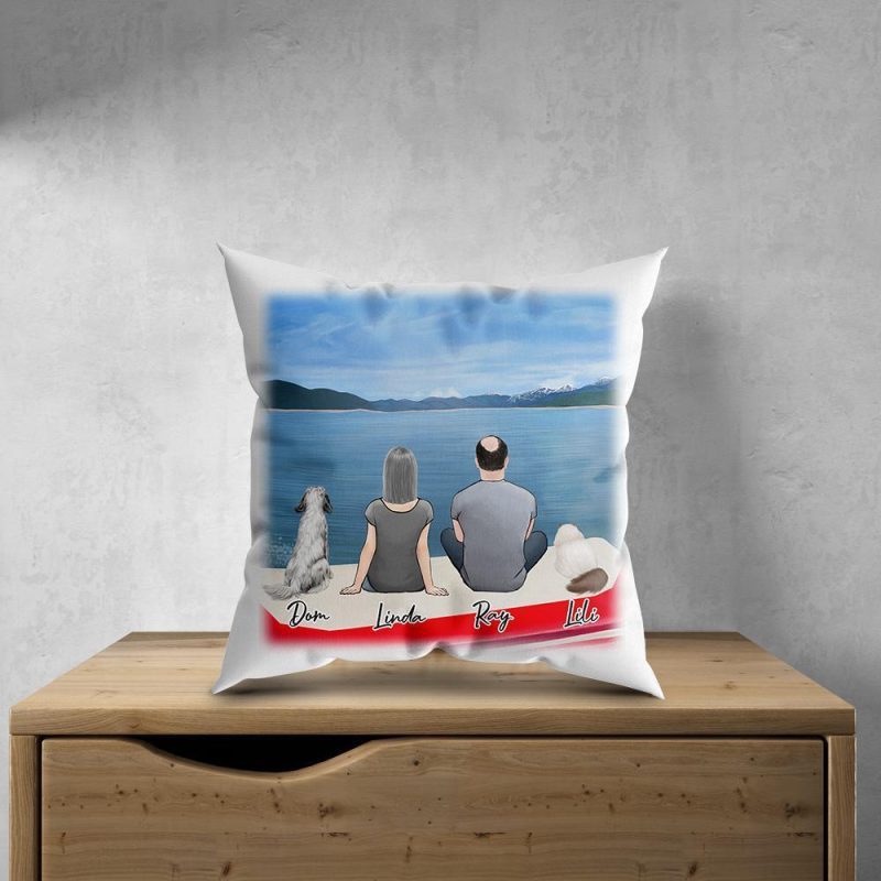 on a boat personalized pet and owner pillow alpha paw 1