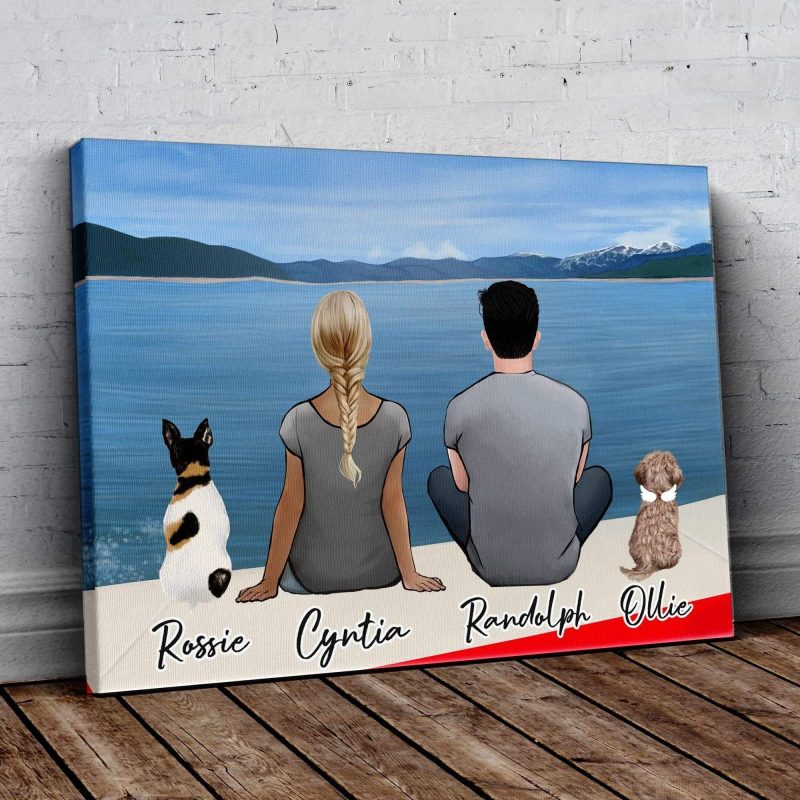 on a boat personalized pet and owner wrapped canvas alpha paw