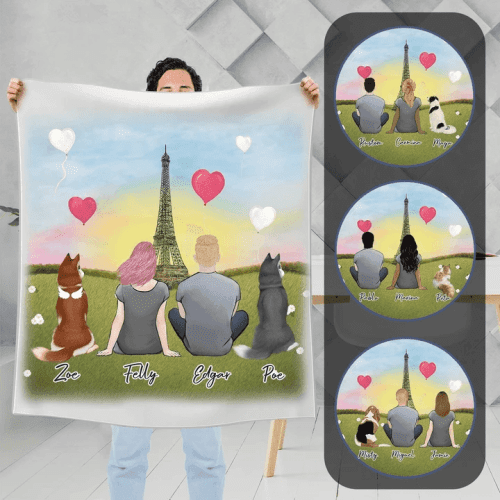 paris personalized pet and owner blanket alpha paw 2