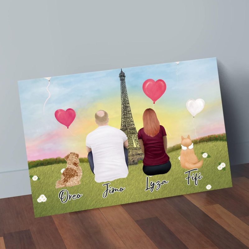 paris personalized pet and owner wrapped canvas alpha paw 2