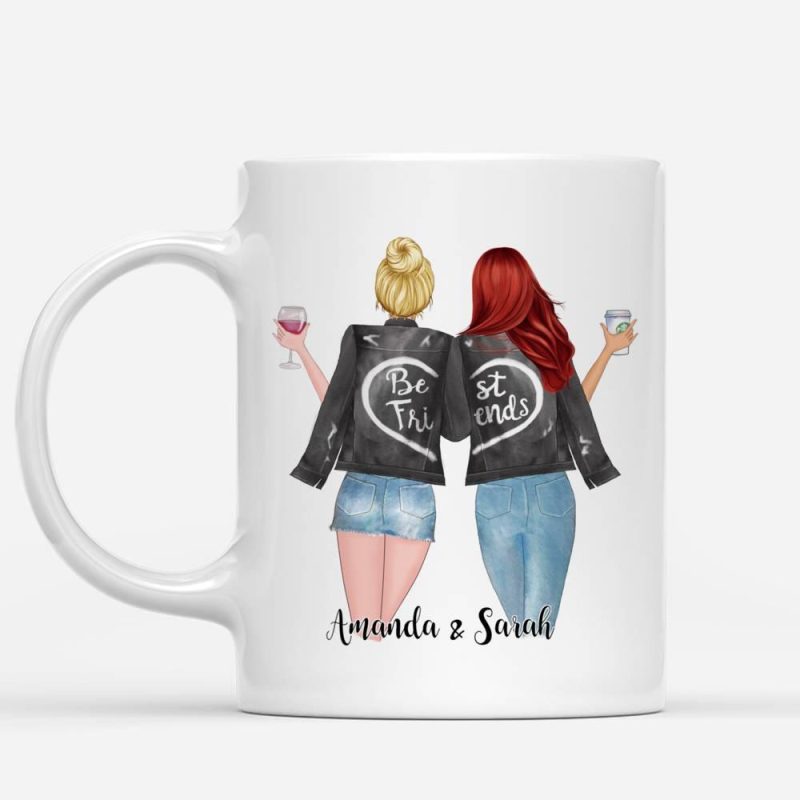 personalized best friend or sister with jackets coffee mug alpha paw 5