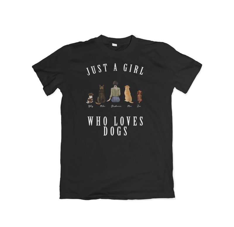 personalized girl who loves dogs black t shirt alpha paw 1