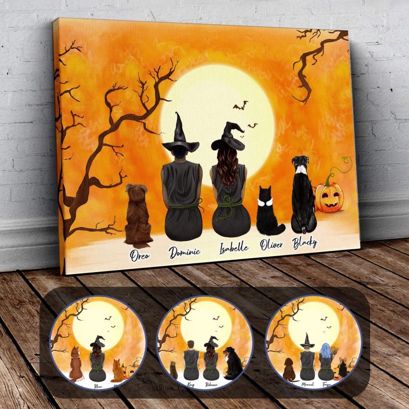 personalized halloween wrapped canvas alpha paw 1