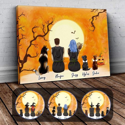 personalized halloween wrapped canvas alpha paw 2