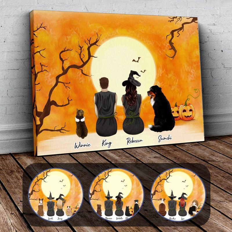 personalized halloween wrapped canvas alpha paw 3