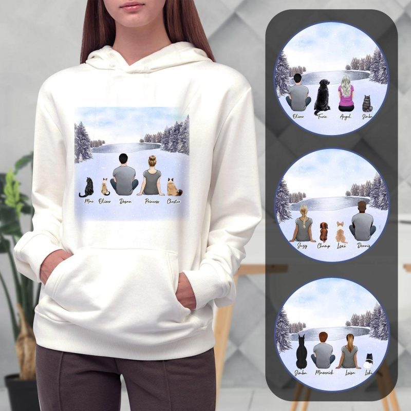 snow personalized pet and owner hoodies alpha paw