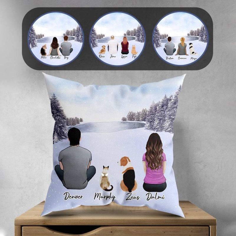 snow personalized pet and owner pillow alpha paw 1