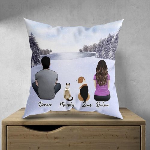 snow personalized pet and owner pillow alpha paw 2