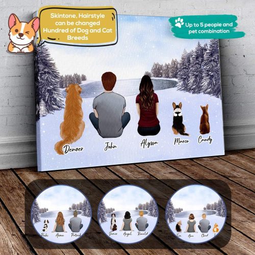 snow personalized pet and owner wrapped canvas alpha paw 2